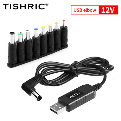 TISHRIC USB barošanas pastiprināšanas līnija DC 5 V līdz 9 V / 12 V USB pārveidotāja adaptera maršrutētāja kabelis 2,1 x 5,5 mm spraudnis