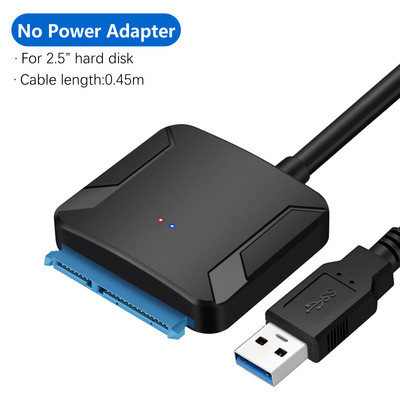 SATA adapterkábel 2,5 hüvelykes 3,5 hüvelykes merevlemez-illesztőprogram kábel konverter szupersebességű USB 3.0 - SATA 22 tűs