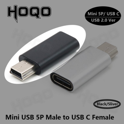 USB C – Mini USB 2.0 C típusú adapter aljzatból Mini USB dugaszba konvertáló csatlakozó GoPro MP3 lejátszókhoz Dash Cam digitális fényképezőgép GPS