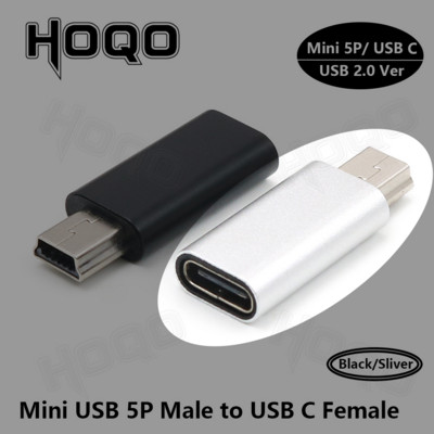 USB C – Mini USB 2.0 C típusú adapter aljzatból Mini USB dugaszba konvertáló csatlakozó GoPro MP3 lejátszókhoz Dash Cam digitális fényképezőgép GPS