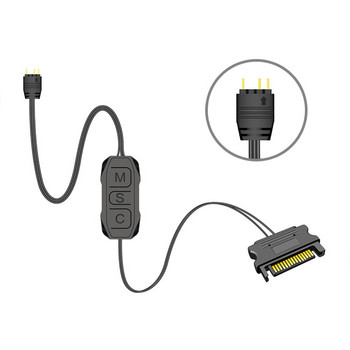 Argb мини контролер с удължен кабел широка съвместимост 5v 3-пинов към SATA захранване RGB синхронизиращ контролер