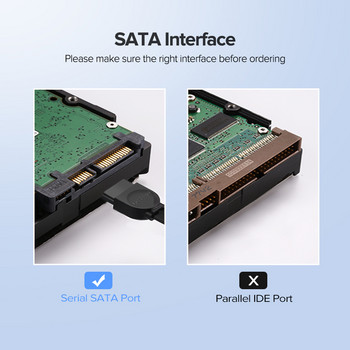 Προσαρμογέας καλωδίου Ugreen SATA Cable 3.0 σε μονάδα σκληρού δίσκου Sata 3 για φορητό υπολογιστή Asus 6Gbps 3.0 SSD HDD Σκληρός δίσκος Μετατροπέας ορθής γωνίας