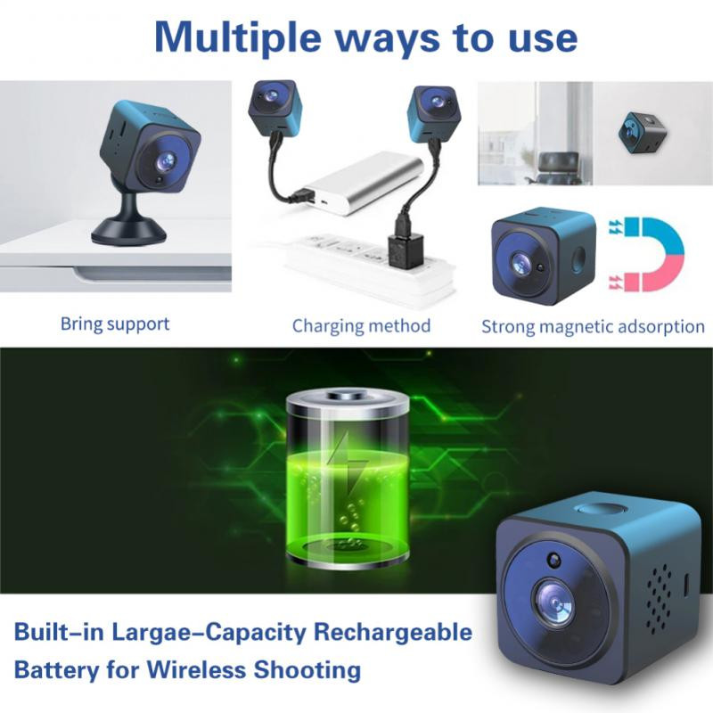 Naktinio matymo Wi-Fi nauja maža kvadratinė kamera HD infraraudonųjų spindulių kameros naktinio matymo balso domofonas namų apsauga belaidė as02 kamera