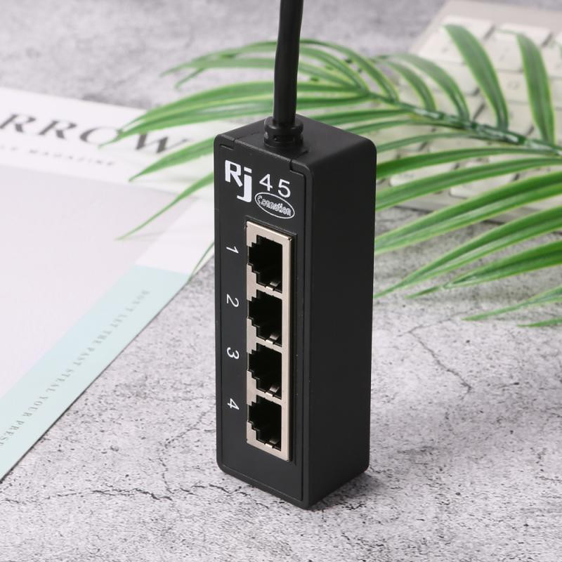 RYRA 4 In 1 RJ45 LAN savienotājs Ethernet tīkla sadalītāja adaptera kabelis 1 vīriņš–4 LAN ports tīkla paplašinājuma piederumiem