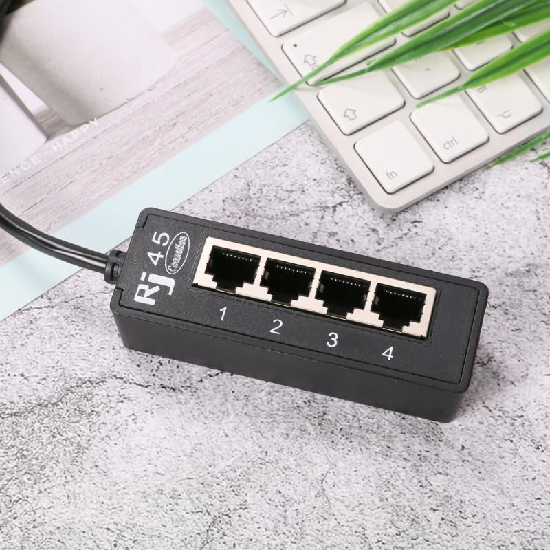 RYRA 4 In 1 RJ45 LAN savienotājs Ethernet tīkla sadalītāja adaptera kabelis 1 vīriņš–4 LAN ports tīkla paplašinājuma piederumiem