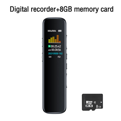 8G digitālais balss aktivētais ierakstītājs inteliģents trokšņu samazināšanas diktofons liela attāluma MP3 atskaņotājs WAV ieraksta sapulces ierakstīšana