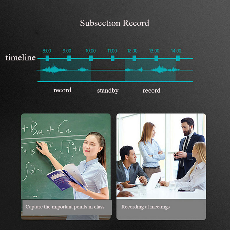 8G digitalni snimač s glasovnom aktivacijom, inteligentno smanjenje buke, diktafon, MP3 player na daljinu, WAV snimanje, snimanje sastanaka