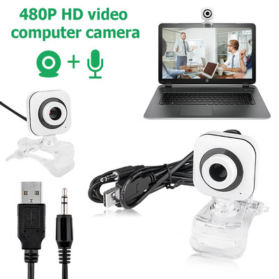 RYRA HD 480P USB 640x480 kamera webkamera beépített mikrofon nagy felbontású kimenet videokonferenciákhoz PC laptophoz asztali számítógéphez