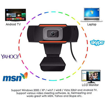 Уеб камера 1080p Full HD камера USB уеб камера с микрофон PC компютър Настолен компютър Камера Автофокус Видеоконференция Запис Dash Cam
