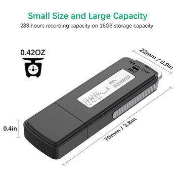 16 GB USB Voice Recorder, Mini Sound o Recorder for Lecture Meeting Pocket Voice Recorder για συνέντευξη