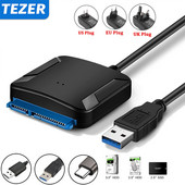 Cablu convertor adaptor USB 3.0 la Sata pentru HDD extern SSD de 2,5/3,5 inchi Convertizor USB3.0/Tip C la Adaptor pentru hard disk SATA III