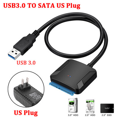Cablu convertor adaptor USB 3.0 la Sata pentru HDD extern SSD de 2,5/3,5 inchi Convertizor USB3.0/Tip C la Adaptor pentru hard disk SATA III