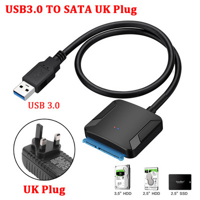 Cablu convertor adaptor USB 3.0 la Sata pentru HDD extern SSD de 2,5/3,5 inchi Convertizor USB3.0/Tip C la Adaptor pentru hard disk SATA III