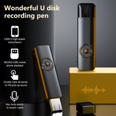Prijenosni USB digitalni audio snimač glasa 16G 32G U-Disk snimač Smanjenje buke MP3 reprodukcija Olovka za snimanje s mikrofonom