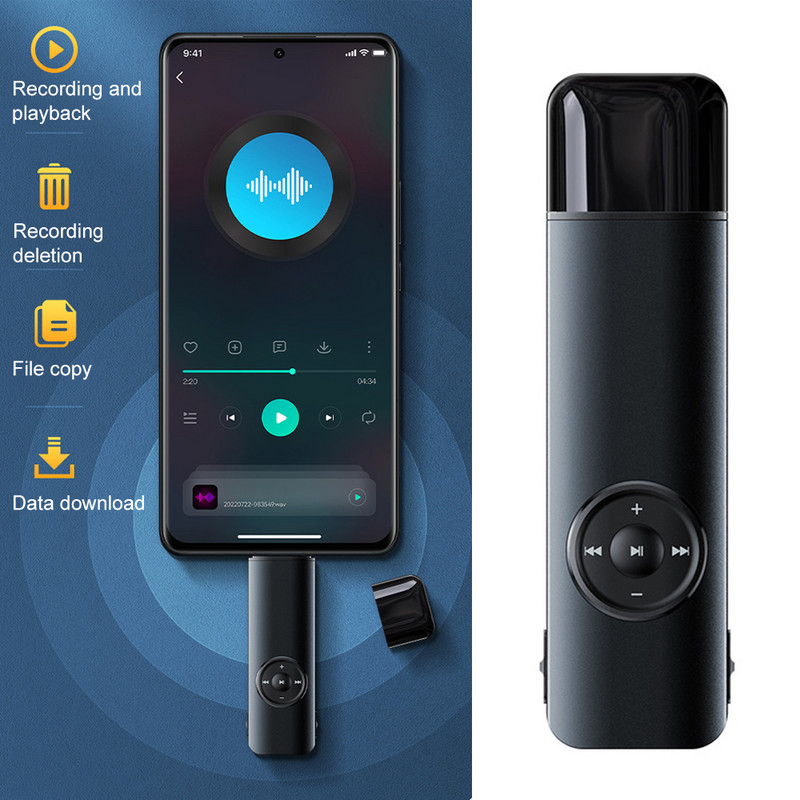 Prijenosni USB digitalni audio snimač glasa 16G 32G U-Disk snimač Smanjenje buke MP3 reprodukcija Olovka za snimanje s mikrofonom