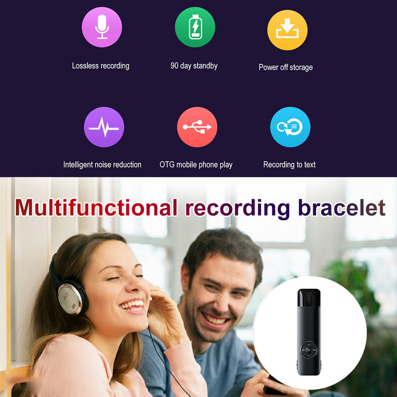 Prijenosni USB digitalni audio snimač glasa 16G 32G U-Disk snimač Smanjenje buke MP3 reprodukcija Olovka za snimanje s mikrofonom