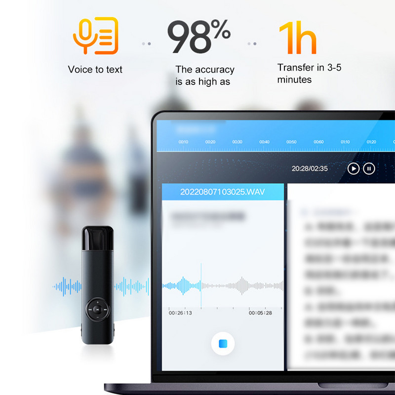 Prijenosni USB digitalni audio snimač glasa 16G 32G U-Disk snimač Smanjenje buke MP3 reprodukcija Olovka za snimanje s mikrofonom