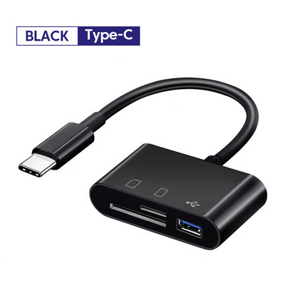 Cititor de carduri Elough USB tip C la conexiune SD TF USB Adaptor cititor de carduri de memorie inteligent pentru telefonul mobil Macbook Samsung Huawei