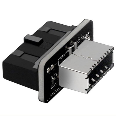 USB E tipa priekšējā paneļa adapteris, kas savienots ar USB 3.0 19 PIN, iekšējais vertikālais galvenes sadalītājs C tipa mātesplatei