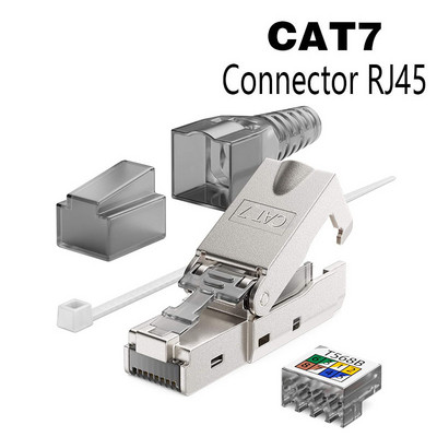 CAT8 STP RJ45 savienotājs CAT7 CAT6A Atkārtoti lietojams Ethernet gala kontaktspraudnis Ekrēts modulārais cinka sakausējuma lauka gala spraudnis