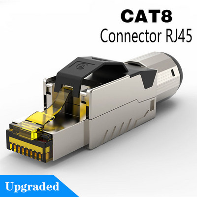 CAT8 STP RJ45 savienotājs CAT7 CAT6A Atkārtoti lietojams Ethernet gala kontaktspraudnis Ekrēts modulārais cinka sakausējuma lauka gala spraudnis