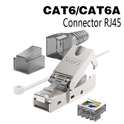 CAT8 STP RJ45 savienotājs CAT7 CAT6A Atkārtoti lietojams Ethernet gala kontaktspraudnis Ekrēts modulārais cinka sakausējuma lauka gala spraudnis