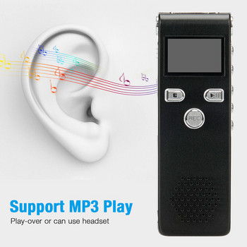 Φορητό Mini Digital Voice Recorder 8G 16G Professional Dictaphone Voice Activated Noise Reduction Recording WAV MP3 Player