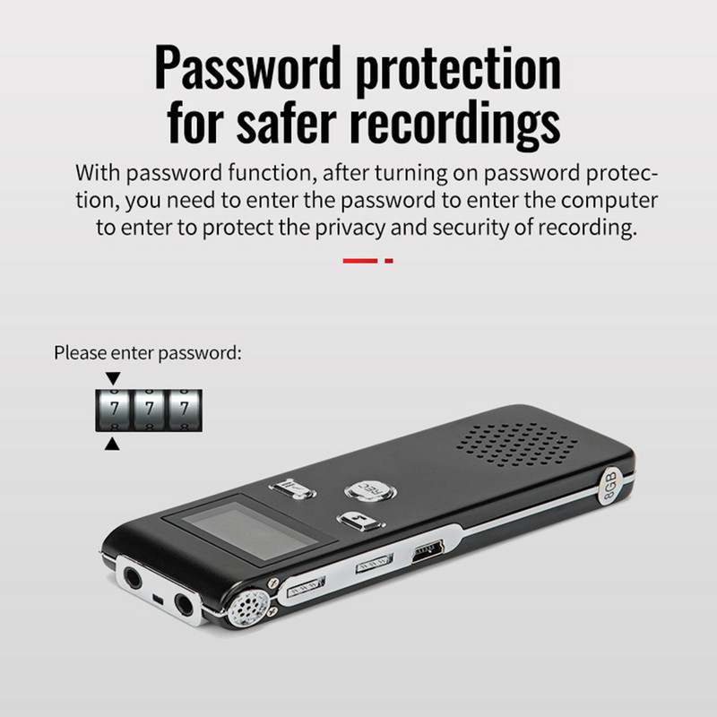 Prijenosni mini digitalni diktafon 8G 16G profesionalni diktafon glasovno aktivirano smanjenje buke snimanje WAV MP3 player