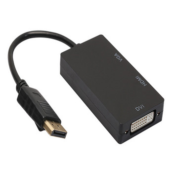 DisplayPort DP към HDMI-съвместим DVI VGA адаптерен кабел 1080P Display Port Converter Connector за PC проектор лаптоп HDTV