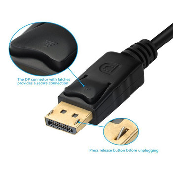 DisplayPort DP към HDMI-съвместим DVI VGA адаптерен кабел 1080P Display Port Converter Connector за PC проектор лаптоп HDTV