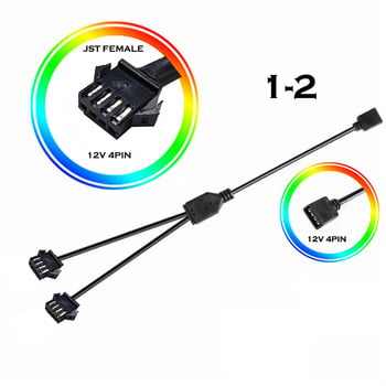 Καλώδιο προσαρμογέα M/B RGB AURA SYNC JST SM, Μεταφορά σε 12V 4Pin RGB και 5V 3Pin ARGB, Καλώδιο JST-3P SM3P SM4P EL, Αρσενικό/Θηλυκό