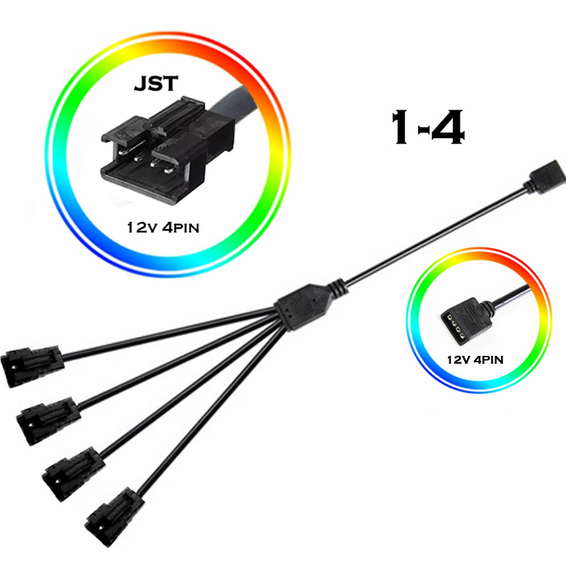 Cablu adaptor M/B RGB AURA SYNC JST SM, transfer la 12V 4Pin RGB și 5V 3Pin ARGB, JST-3P SM3P SM4P EL cablu de sârmă, tată/femă
