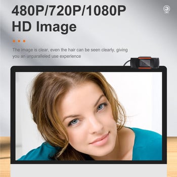 Webcam HD για υπολογιστή 480/720/1080P Mini Web Camera με μικρόφωνο USB Web Cam για υπολογιστή Mac Laptop Desktop YouTube Skype