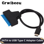 USB 3.1 USB C į SATA keitiklis USB 3.1 Type-C adapterio laidas skirtas 2,5 colio standžiajam diskui SSD SATA į C TIPO didelės spartos standžiojo disko laidą