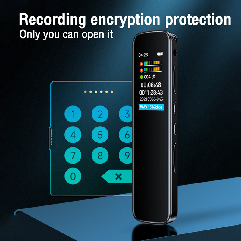 Mini aktivizējams balss ierakstītājs MP3 atskaņotājs Tālrunis audio trokšņu samazināšanas ieraksts ar mikrofonu digitālo balss ierakstītāju diktofons