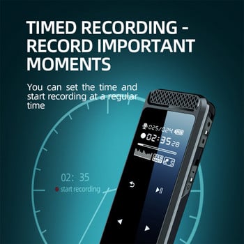 Ενεργοποιημένη ψηφιακή συσκευή εγγραφής φωνής με ηχείο οθόνης Διπλό μικρόφωνο Δικτάφωνο Εγγραφή ήχου Συσκευή αναπαραγωγής MP3 Μείωση θορύβου Εγγραφή WAV