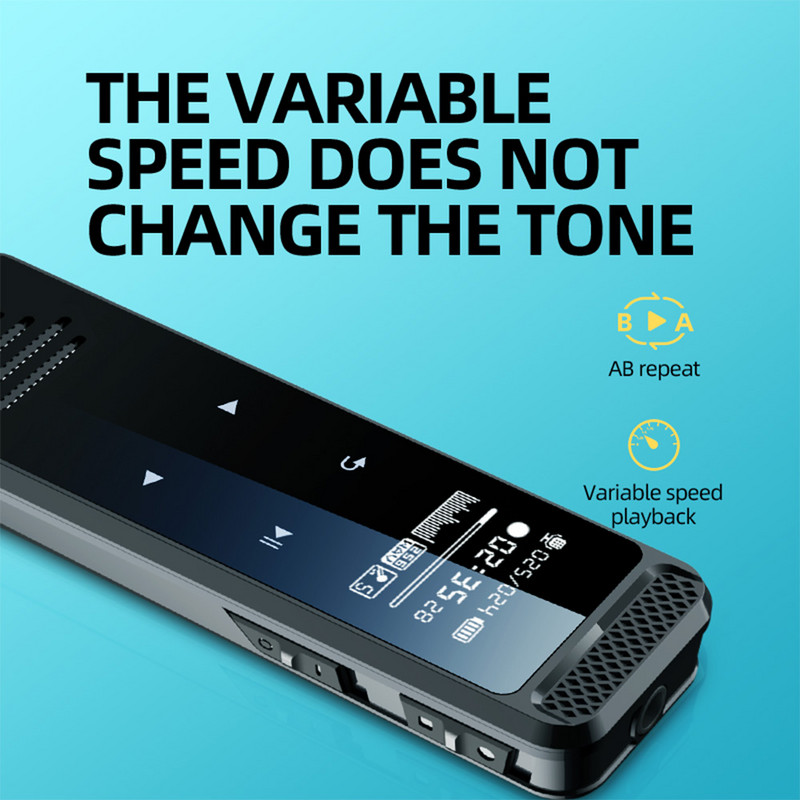 Recorder digital cu activare vocală, cu difuzor de ecran, microfon dublu, dictafon, înregistrare audio, player MP3, reducerea zgomotului, înregistrare WAV