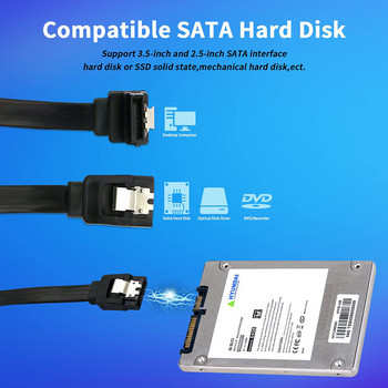12 пакета SATA кабел за данни 90 градуса под прав ъгъл SATA III 6.0 Gbps кабел Черен със заключващ SATA кабел за HDD SSD CD DVD устройства