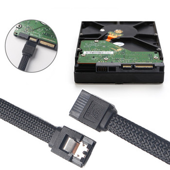 Lingable SATA 3.0 III SATA3 Καλώδια δεδομένων 7 ακίδων Καλώδιο SSD 6Gb/s Μονάδα σκληρού δίσκου σκληρός δίσκος Cabo Nylon μανίκι Μαύρο Μπλε Κόκκινο Λευκό Πράσινο