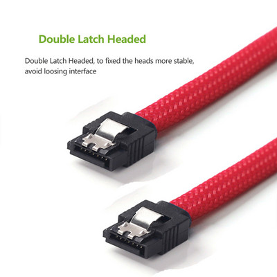 Lingable SATA 3.0 III SATA3 Cabluri de date 7 pini Cablu SSD 6 Gb/s Unitate HDD Hard Disk Cabo Manșon de nailon Negru Albastru Roșu Alb Verde