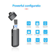 Recorder digital de 16/32 GB Reportofon de buzunar mic USB Flash Disk Dictafon Recorder audio portabil activat prin voce Q82