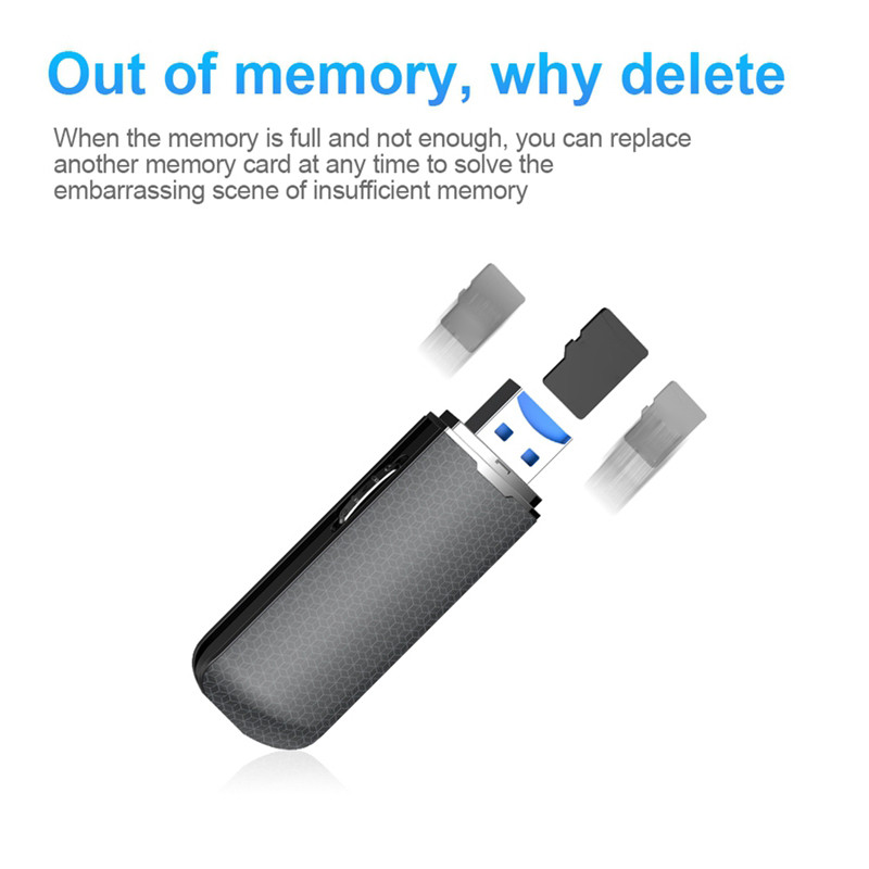 Recorder digital de 16/32 GB Reportofon de buzunar mic USB Flash Disk Dictafon Recorder audio portabil activat prin voce Q82