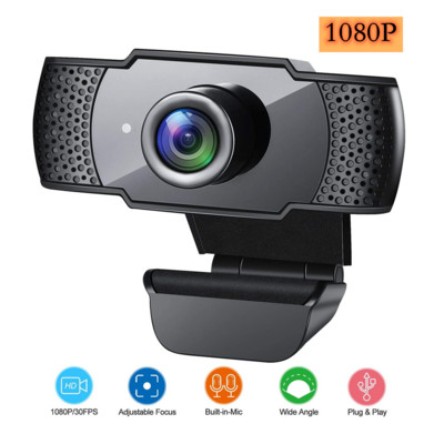 Full HD 1080P USB webkamera PC-hez mikrofonnal FHD ütésálló asztali laptop webkamera