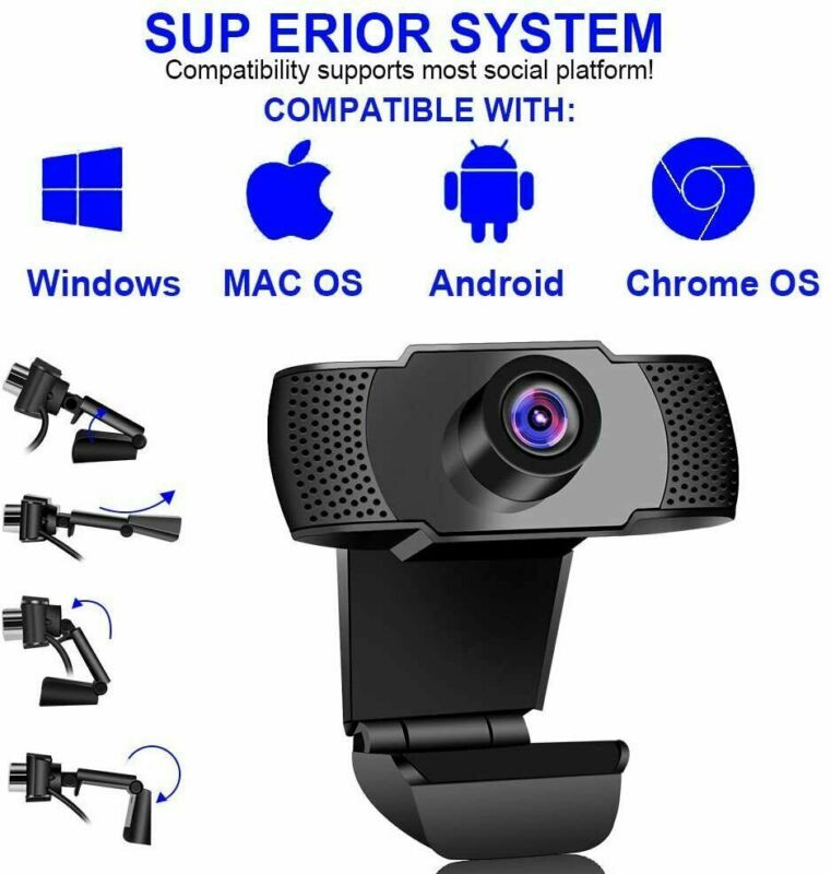 Full HD 1080P USB webkamera PC-hez mikrofonnal FHD ütésálló asztali laptop webkamera