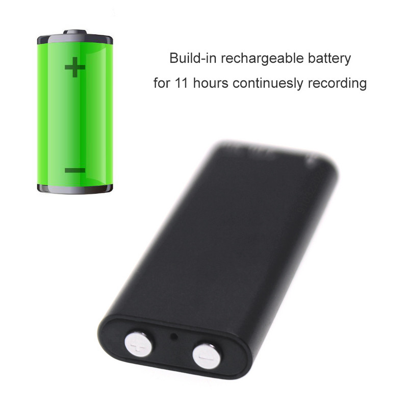 11 часа непрекъснат запис на гласов запис със звук, активиране на VOX функция MP3 плейър - аудио микро 8GB