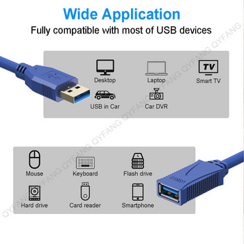 Καλώδιο USB 3.0 Καλώδιο επέκτασης USB3.0 Καλώδιο επέκτασης USB από άνδρα σε γυναίκα Καλώδιο επέκτασης USB3.0 OTG για τηλεόραση υπολογιστή USB3.0 HUB Καλώδιο επέκτασης