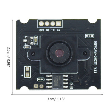 OV3660 Camera Module Board 1080P 3MP 64/110 Degree Adjustable Manual-focus MJPG/YUY2 for Face Recognition Project