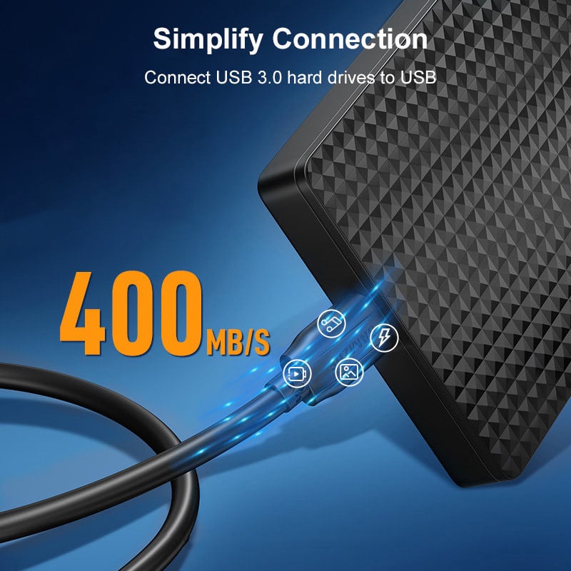 SAMZHE kõvaketta väliskaabel USB Micro B kaabel HDD kaabel mikro andmekaabel SSD Sata kaabel kõvakettale Micro B USB3.0 kaabel