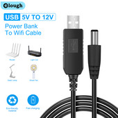 USB 5V uz DC 9 V/12V WiFi uz Powerbank pastiprinātāja pārveidotāja kabelis 8DC daudzfunkcionāls sprieguma pārveidotāja kabelis maršrutētāja kamerai