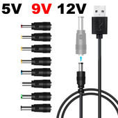 Universāls 5V 9V 12V USB uz līdzstrāvas barošanas kabelis USB ligzda uzlādes vada spraudņa savienotājs 55*25 maršrutētāja mini ventilatora skaļruņa kamerai
